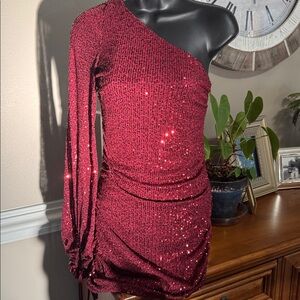 Lucy in the Sky Burgundy Sequin Dress